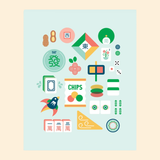 IKIWISI Mahjong Geometric 8"x10" Art Print