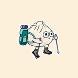 Artbedo Bao on a Hike Sticker