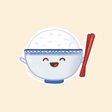 Bowl Cut Paper Goods Bowl of Rice Sticker