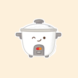 Bowl Cut Paper Goods Rice Cooker Sticker