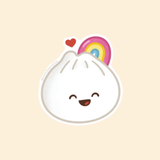 Bowl Cut Paper Goods Rain-Bao Sticker