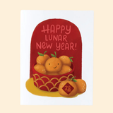 Hop & Flop Lunar New Year Oranges Greeting Card
