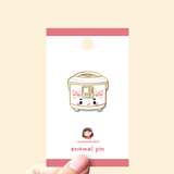 Raychoostudios Sakura Rice Cooker Enamel Pin