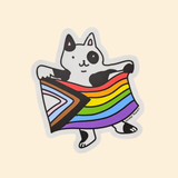 Secret Planet Rainbow Flag Cat Pride Vinyl Sticker