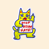 Secret Planet Stop Asian Hate! Cat Vinyl Sticker