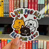 Secret Planet All For Love Pride Vinyl Sticker