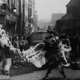 Montreal Chinois 'Crowd Watching Lion Dancing' Postcard