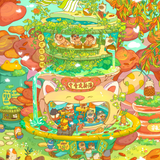 Good Fortune Puzzle Co Cat Soup Shop | 504 Piece Puzzle