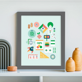 IKIWISI Mahjong Geometric 8"x10" Art Print