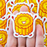 Hop & Flop Yellow Mooncake Vinyl Sticker