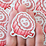 Hop & Flop Pink Mooncake Vinyl Sticker