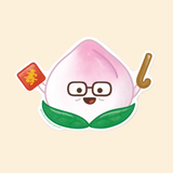 Bowl Cut Paper Goods Longevity Peach Bun Sticker