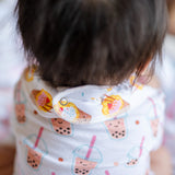 The Wee Bean Organic Cotton Lemon Tea + Yogurt Drink Bib Set