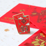 Hop & Flop Red Envelope Dragon Enamel Pin