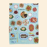 Fête Chinoise “Feast” Tea Towel (Mint Blue)